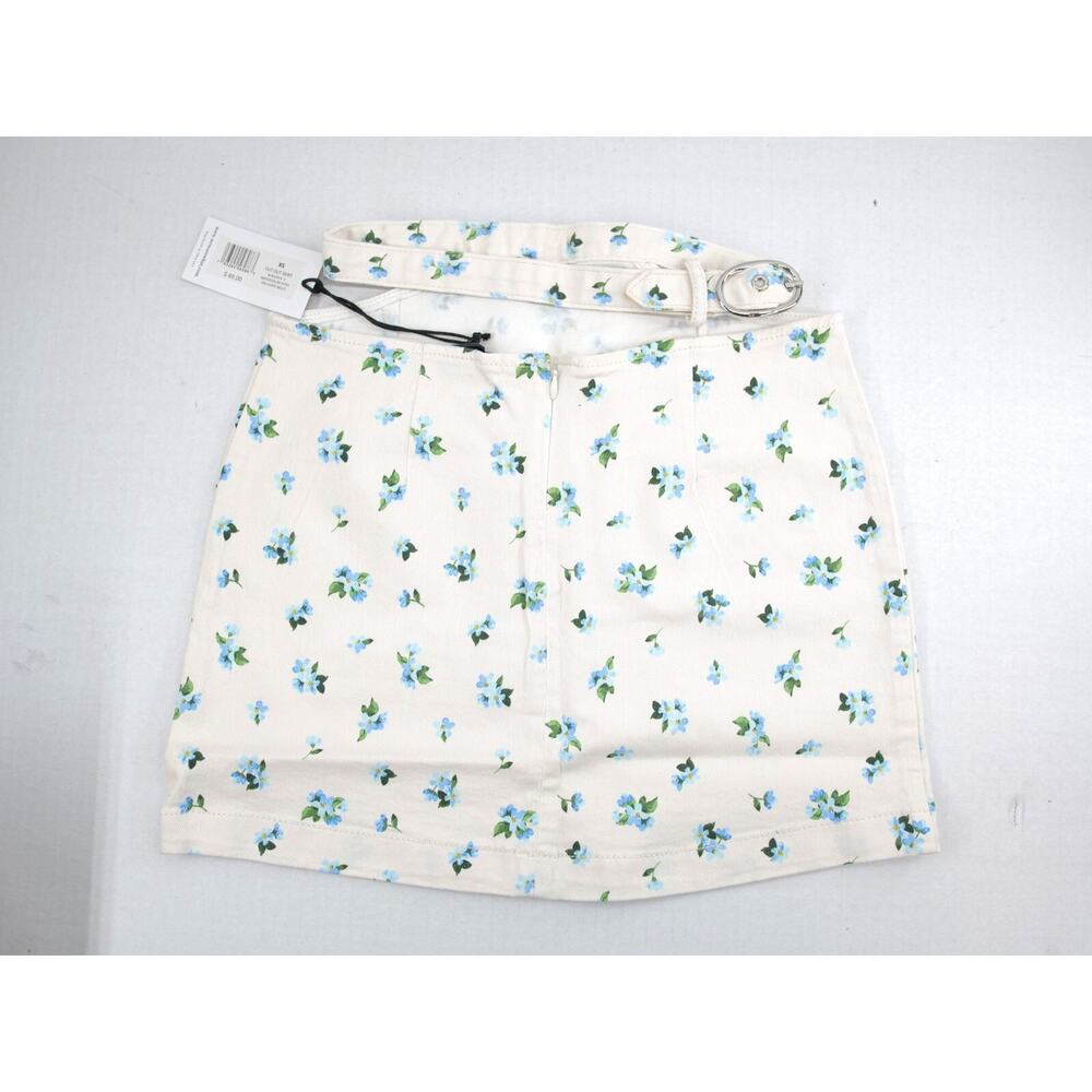 WeWoreWhat Cut Out Mini Skirt Blue‎ flower pattern Size S ($69)